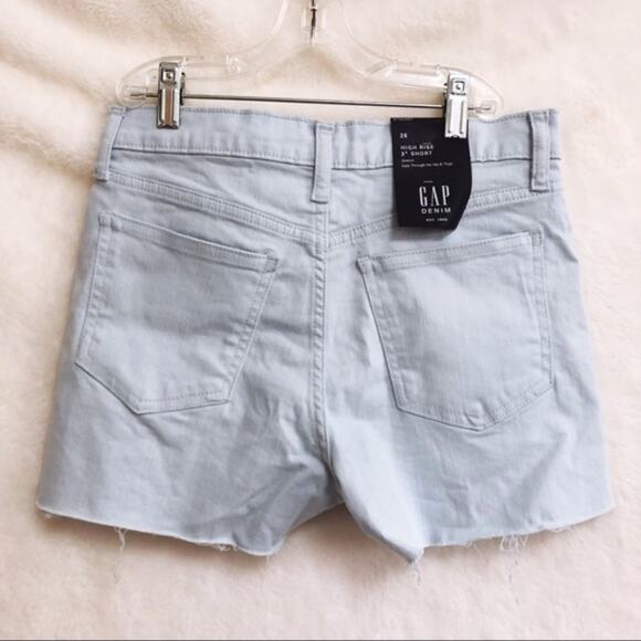 GAP Light Blue High Rise 3" Denim Shorts - Picture 4 of 7